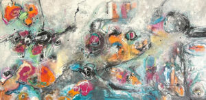 Abstract Painting - Acrylic on Canvas - Size 48 x 24 in - Title: Stage